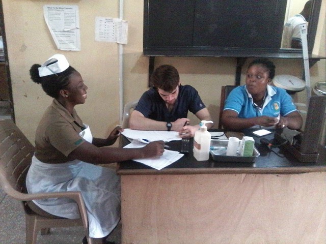 Review Volunteer Joe O'Brien in Kasoa Ghana at the EMT clinic program (MiddleBurry College)